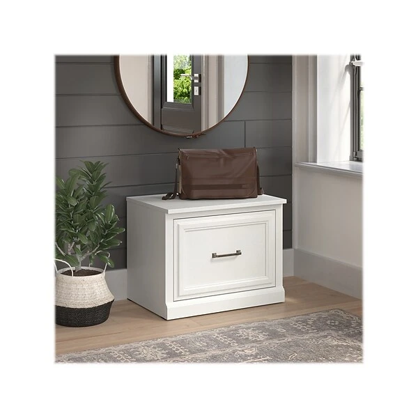 Kathy Ireland® Home By Bush Furniture Woodland Small Shoe Bench With Drawer, 24", White Ash (WDS124WAS-03) 1 Kathy Ireland® Home By Bush Furniture Woodland Small Shoe Bench With Drawer, 24", White Ash (WDS124WAS-03)