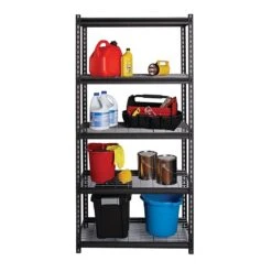 Iron Horse 2300 Lb. Wire Rivet Series 5-Shelf Metal/Wire Deck Shelving Unit, 36"W, Black (22130) -Prepa Furniture Shop sp123885406 s7