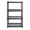 Iron Horse 2300 Lb. Wire Rivet Series 4-Shelf Metal/Wire Deck Shelving Unit, 36"W, Black (22129)
