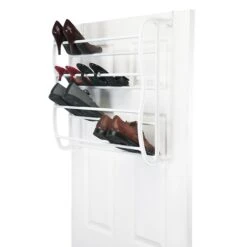 Simplify Over The Door Shoe Rack, 36 Pair, White (23197)