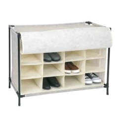 Simplify Shoe Cubby, 16 Compartment, Faux Jute (23200-FEJ)