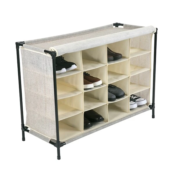 Simplify Shoe Cubby, 16 Compartment, Faux Jute (23200-FEJ) 3 Simplify Shoe Cubby, 16 Compartment, Faux Jute (23200-FEJ) - Image 3