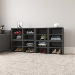 Way Basics 12.6"H X 13.4"W Modular Connect Cube With Shelf Eco Storage System, Black Wood Grain (C-SCUBE-BK)