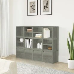 Way Basics 12.6"H X 13.4"W Stackable Modular Connect Eco Storage Cube With Door, Gray Wood Grain (C-DCUBE-GY) 10 Way Basics 12.6"H X 13.4"W Stackable Modular Connect Eco Storage Cube With Door, Gray Wood Grain (C-DCUBE-GY) -Prepa Furniture Shop sp125995127 s7