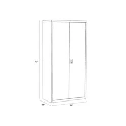 Hirsh 72" Steel Storage Cabinet With 5 Shelves, Putty (22004) -Prepa Furniture Shop sp126837074 s7