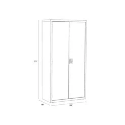 Hirsh 72" Steel Wardrobe Cabinet With 4 Shelves, Putty (22631) -Prepa Furniture Shop sp126837106 s7