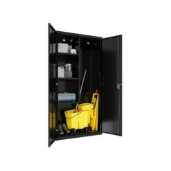 Hirsh 72" Steel Janitorial Storage Cabinet With 3 Shelves, Black (24033) -Prepa Furniture Shop sp126837114 s7