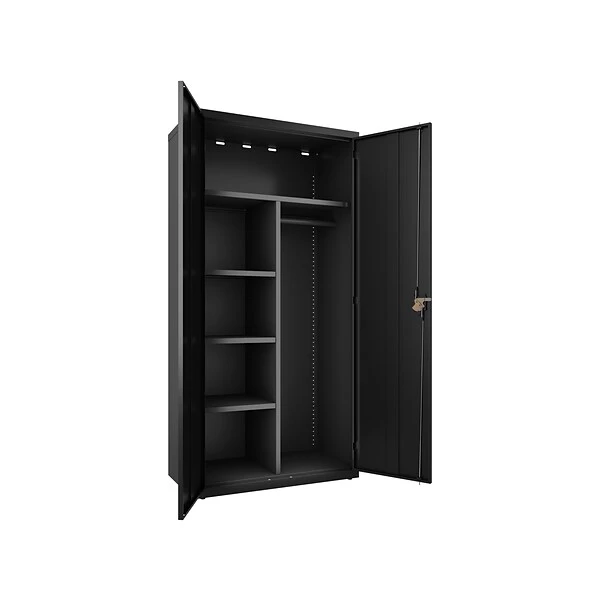 Hirsh 72" Steel Wardrobe Cabinet With 4 Shelves, Black (22632) 2 Hirsh 72" Steel Wardrobe Cabinet With 4 Shelves, Black (22632) - Image 2