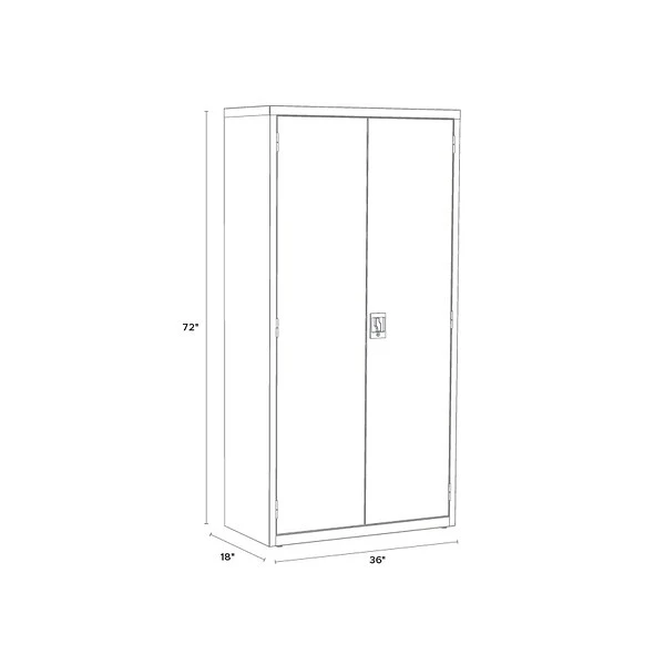 Hirsh 72" Steel Wardrobe Cabinet With 4 Shelves, Black (22632) 4 Hirsh 72" Steel Wardrobe Cabinet With 4 Shelves, Black (22632) - Image 4