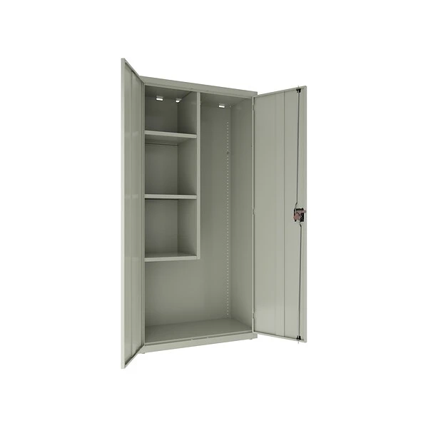 Hirsh 72" Steel Janitorial Cabinet With 3 Shelves, Light Gray (24034) 2 Hirsh 72" Steel Janitorial Cabinet With 3 Shelves, Light Gray (24034) - Image 2
