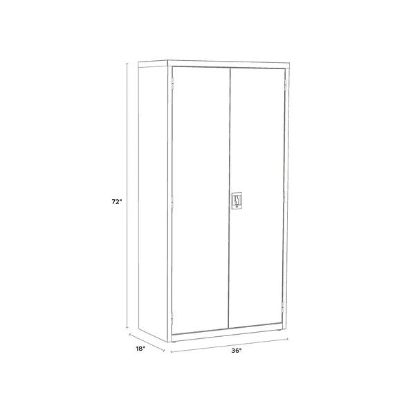 Hirsh 72" Steel Janitorial Cabinet With 3 Shelves, Light Gray (24034) 4 Hirsh 72" Steel Janitorial Cabinet With 3 Shelves, Light Gray (24034) - Image 4