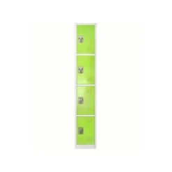 AdirOffice 72" 4-Compartment Steel Tier Key Lock Green Storage Locker (629-204-GRN)