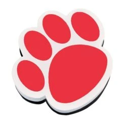 Ashley Productions® Dry Erase Magnetic Whiteboard Eraser, Red Paw, Pack Of 6 (ASH10003-6)