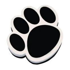 Ashley Productions® Dry Erase Magnetic Whiteboard Eraser, Black Paw, Pack Of 6 (ASH10017-6)