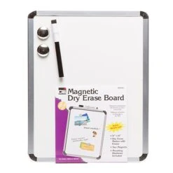 Charles Leonard Magnetic Plastic Dry-Erase Whiteboard, Aluminum Framed, 11" X 14", Pack Of 3 (CHL35314-3)