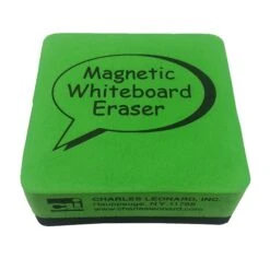 Charles Leonard Dry Erase Whiteboard Magnetic Eraser, 2"x 2", Green/Black, 12 Per Pack, 3 Packs (CHL74542-3)