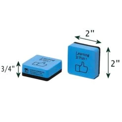 Charles Leonard "Learning Is Fun" Mini Whiteboard Eraser, 2" X 2" , Blue/Black, 15 Per Pack, 3 Packs (CHL74549-3) -Prepa Furniture Shop sp132958074 s7