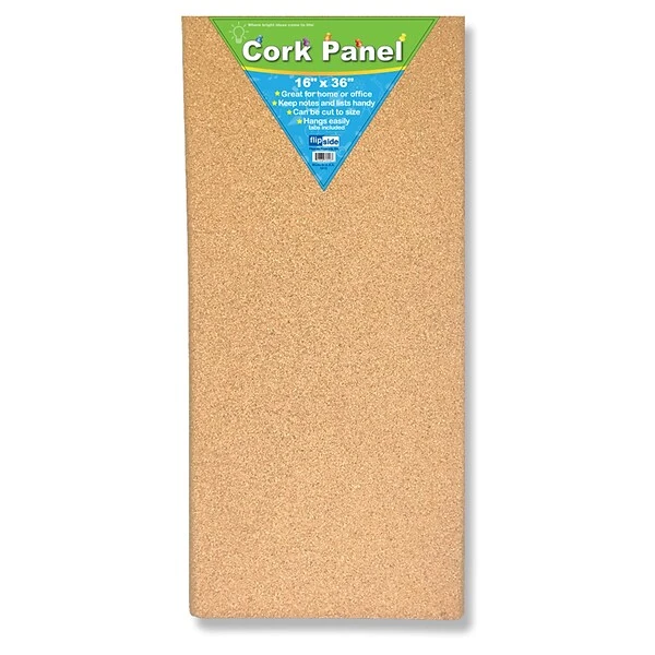 Flipside Products Cork Panel, 16" X 36", Natural Color, Pack Of 2 (FLP37016-2) 1 Flipside Products Cork Panel, 16" X 36", Natural Color, Pack Of 2 (FLP37016-2)