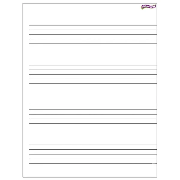 Trend Music Staff Wipe-Off Chart Laminated Paper Dry-Erase Whiteboard, 17" X 22", 6/Pack (T-27304-6) 1 Trend Music Staff Wipe-Off Chart Laminated Paper Dry-Erase Whiteboard, 17" X 22", 6/Pack (T-27304-6)