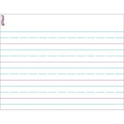 TREND Handwriting Paper Wipe-Off Chart Laminated Paper Dry-Erase Whiteboard, 17" X 22", Pack Of 6 (T-27307-6)