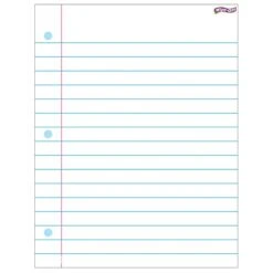 TREND Notebook Paper Wipe-Off Chart Laminated Paper Dry-Erase Whiteboard, 17" X 22", Pack Of 6 (T-27308-6)