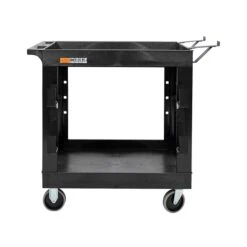 Luxor Polyethylene Mobile Utility Cart With Swivel Wheels, Black (EC11-NDUST-B)