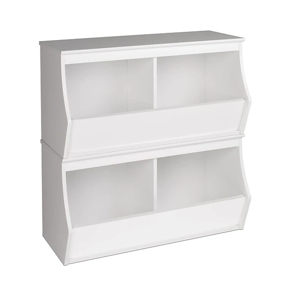 Prepac Monterey Stacked 4-Bin Storage Cubbie, White, Set Of 2 (WRSD-0002-2M) 1 Prepac Monterey Stacked 4-Bin Storage Cubbie, White, Set Of 2 (WRSD-0002-2M)