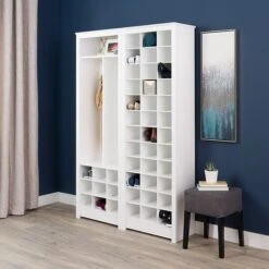 Prepac Space-Saving Shoe Storage Cabinet, White (WUSR-0009-1) -Prepa Furniture Shop sp13683263 s7