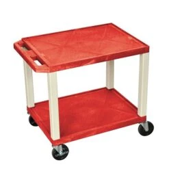 H. Wilson® 26"H Tuffy Plastic Utility Carts; Red