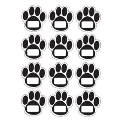 Ashley Productions® Die-Cut Magnetic Black Paw Prints, 12 Per Pack, 6 Packs (ASH10104-6)