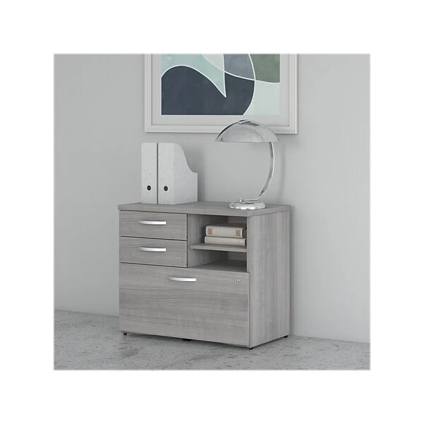 Bush Business Furniture Studio C Office Storage Cabinet With Drawers And Shelves, Platinum Gray (SCF130PGSU) 1 Bush Business Furniture Studio C Office Storage Cabinet With Drawers And Shelves, Platinum Gray (SCF130PGSU)