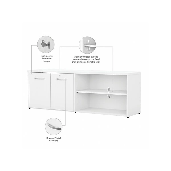 Bush Business Furniture Studio C Low Storage Cabinet With Doors And Shelves, White (SCS160WH) 2 Bush Business Furniture Studio C Low Storage Cabinet With Doors And Shelves, White (SCS160WH) - Image 2