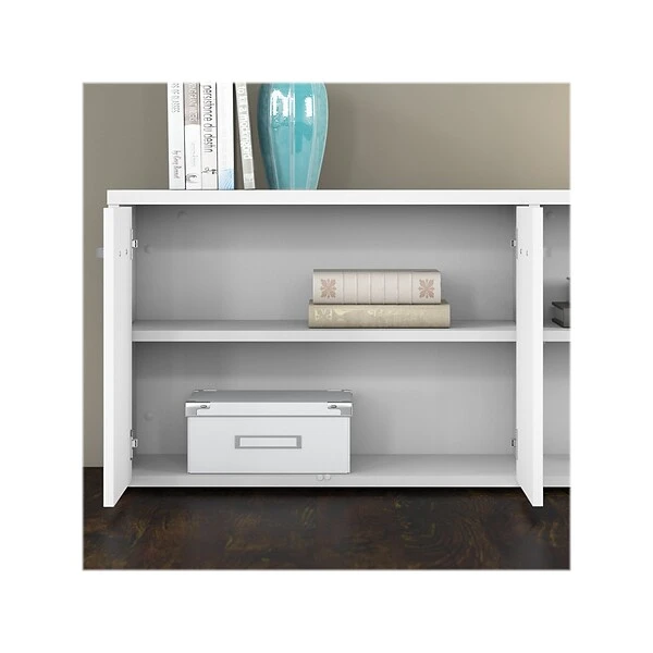 Bush Business Furniture Studio C Low Storage Cabinet With Doors And Shelves, White (SCS160WH) 5 Bush Business Furniture Studio C Low Storage Cabinet With Doors And Shelves, White (SCS160WH) - Image 5