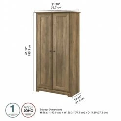 Bush Furniture Cabot 61.14" Storage Cabinet With 4 Shelves, Reclaimed Pine (WC31599) -Prepa Furniture Shop sp147385356 s7