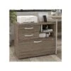 Bush Business Furniture Hybrid 26" Office Storage Cabinet With Drawers And 2 Shelves, Modern Hickory (HYF130MHSU-Z)