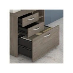 Bush Business Furniture Hybrid 26" Office Storage Cabinet With Drawers And 2 Shelves, Modern Hickory (HYF130MHSU-Z) -Prepa Furniture Shop sp147787994 s7
