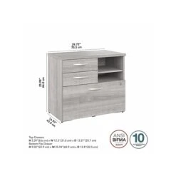 Bush Business Furniture Hybrid 26" Office Storage Cabinet With Drawers And 2 Shelves, Platinum Gray (HYF130PGSU-Z) 8 Bush Business Furniture Hybrid 26" Office Storage Cabinet With Drawers And 2 Shelves, Platinum Gray (HYF130PGSU-Z) -Prepa Furniture Shop sp147788000 s7