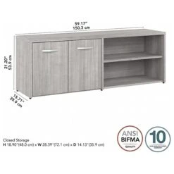 Bush Business Furniture Hybrid 21" Low Storage Cabinet With Doors And 6 Shelves, Platinum Gray (HYS160PG-Z) -Prepa Furniture Shop sp147788107 s7