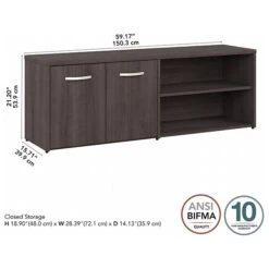 Bush Business Furniture Hybrid 21" Low Storage Cabinet With Doors And 6 Shelves, Storm Gray (HYS160SG-Z) 9 Bush Business Furniture Hybrid 21" Low Storage Cabinet With Doors And 6 Shelves, Storm Gray (HYS160SG-Z) -Prepa Furniture Shop sp147788121 s7