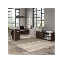 Bush Business Furniture Hybrid 21" Low Storage Cabinet With Doors And Shelves, Black Walnut (HYS160BW-Z) -Prepa Furniture Shop sp148191664 s7