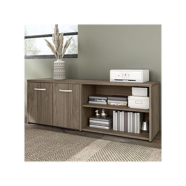 Bush Business Furniture Hybrid 21" Low Storage Cabinet With Doors And Shelves, Modern Hickory (HYS160MH-Z) 1 Bush Business Furniture Hybrid 21" Low Storage Cabinet With Doors And Shelves, Modern Hickory (HYS160MH-Z)