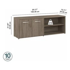 Bush Business Furniture Hybrid 21" Low Storage Cabinet With Doors And Shelves, Modern Hickory (HYS160MH-Z) 9 Bush Business Furniture Hybrid 21" Low Storage Cabinet With Doors And Shelves, Modern Hickory (HYS160MH-Z) -Prepa Furniture Shop sp148191668 s7
