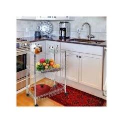 Mount-It! 3-Shelf Metal Mobile Utility Cart With Lockable Wheels, Silver (MI-7860) -Prepa Furniture Shop sp148296749 s7