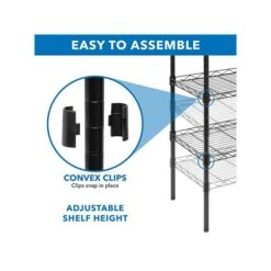 Mount-It! 5-Tier Metal Shelving Unit, 17", Black (MI-7861) -Prepa Furniture Shop sp148296761 s7