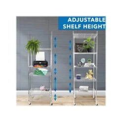 Mount-It! 5-Tier Metal Shelving Unit With Wheels, 24", Silver (MI-7862) 11 Mount-It! 5-Tier Metal Shelving Unit With Wheels, 24", Silver (MI-7862) -Prepa Furniture Shop sp148401215 s7
