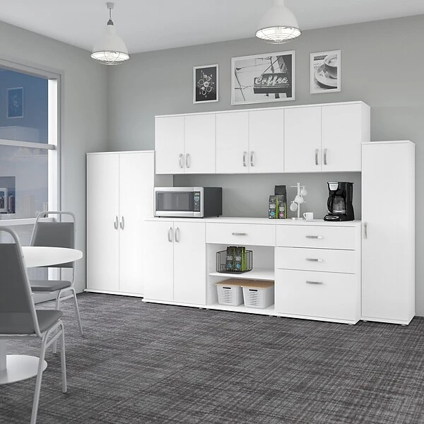 Bush Business Furniture Universal 62" Tall Storage Cabinet With Doors And 5 Shelves, White (UNS136WHK) 7 Bush Business Furniture Universal 62" Tall Storage Cabinet With Doors And 5 Shelves, White (UNS136WHK) - Image 7