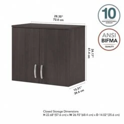 Bush Business Furniture Universal 24" Wall Cabinet With Doors And 2 Shelves, Storm Gray (UNS428SG) -Prepa Furniture Shop sp150858649 s7