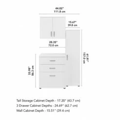 Bush Business Furniture Universal 62" 3-Piece Modular Storage Set With 5 Shelves, White (UNS005WH) -Prepa Furniture Shop sp150858688 s7