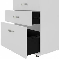 Bush Business Furniture Universal 34" Floor Storage Cabinet With 3 Drawers, White (UNS328WH) -Prepa Furniture Shop sp150858753 s7