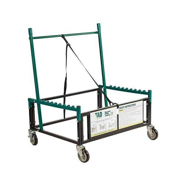 National Public Seating Metal Mobile Utility Cart With Lockable Wheels, Green/Black (TAD) 1 National Public Seating Metal Mobile Utility Cart With Lockable Wheels, Green/Black (TAD)
